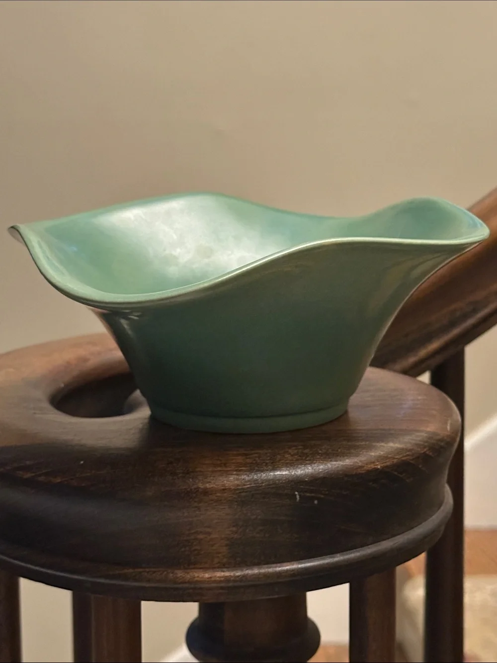 Jade Green Ceramic Decorative Bowl MCM 1960s